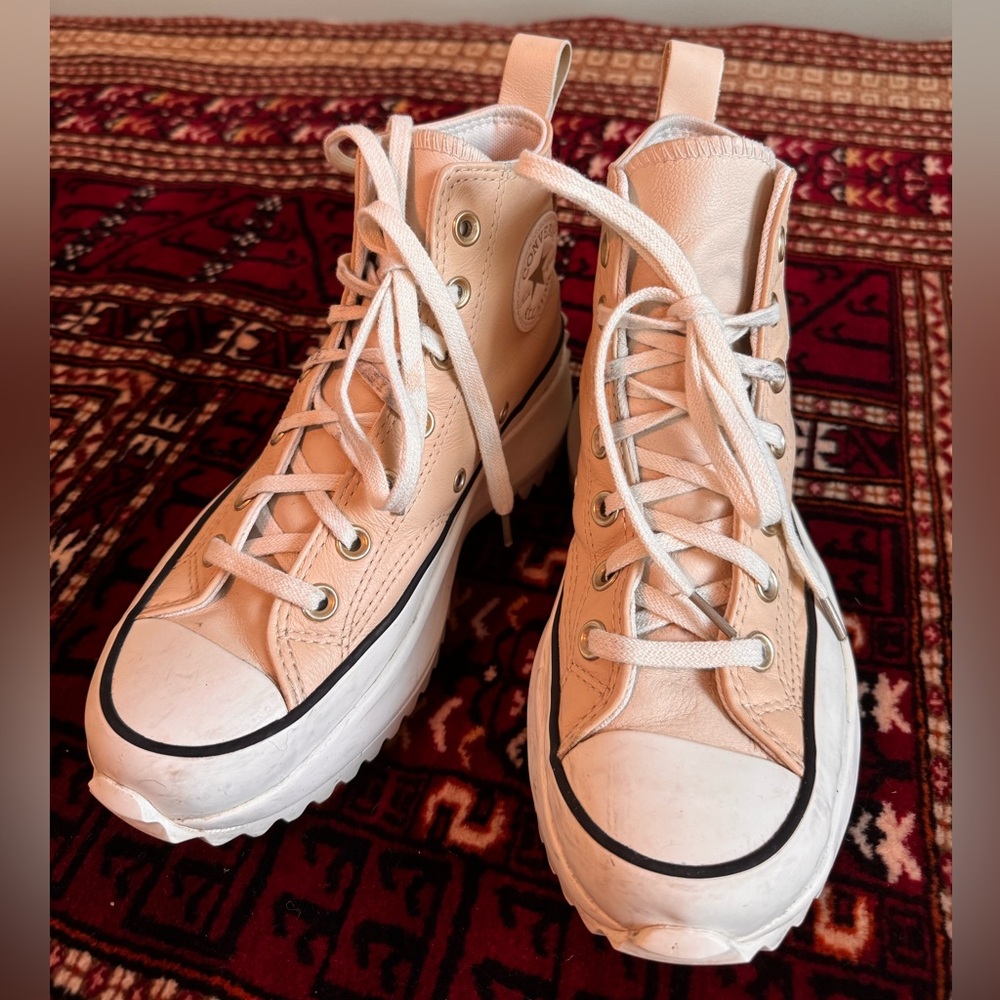 Cream Leather Converse All-Star, Chuck Taylor high-top